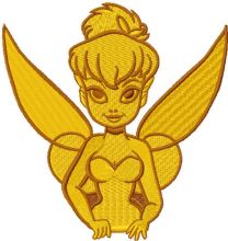 Gold tinkerbell embroidery design