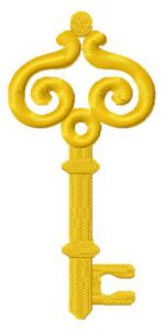 Golden key 7 embroidery design