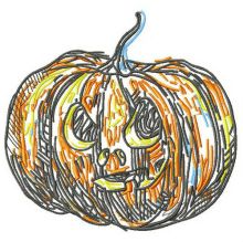 Scary pumpkin 3 embroidery design