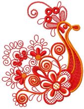 Red firebird  embroidery design
