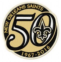 New Orleans Saints 50th anniversary embroidery design