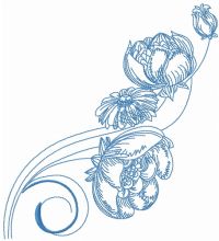 Peony and chamomile 2 embroidery design