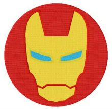 Iron Man round badge embroidery design
