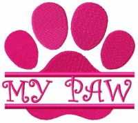 My paw free embroidery design