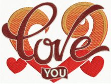 Love you 7 embroidery design