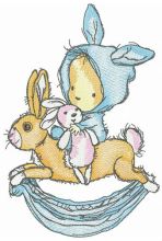Bunnies are favourite toys embroidery design
