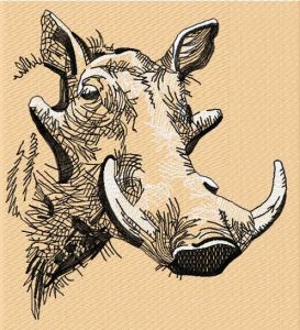 Wart Hogs sketch embroidery design