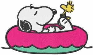 Peanuts snoopy waves and rays embroidery design