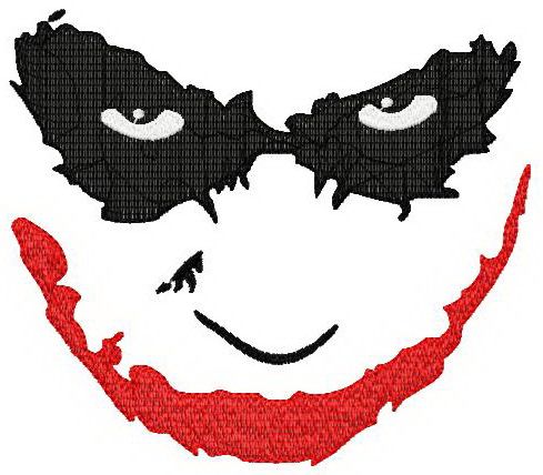 Joker's smile machine embroidery design