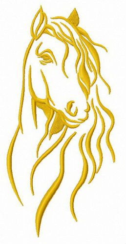 Young horse machine embroidery design