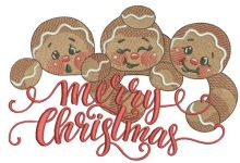 Gingerbread trio 3 embroidery design