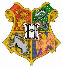Coat of arms of Hogwarts 2 embroidery design