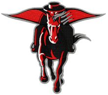 The Masked Rider from Texas Tech University logo embroidery design