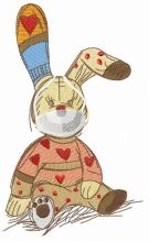 Bunny toy with face mask embroidery design