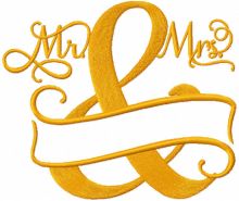 Mr And Mrs Split Monogram embroidery design