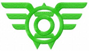 Green Lantern Wings logo embroidery design