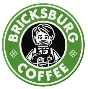 Bricksburg coffee embroidery design