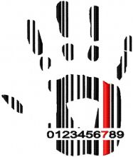 Hand barcode embroidery design