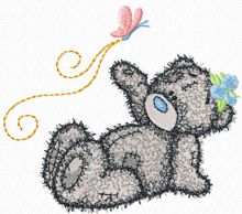 Teddy Bear good flight my friend embroidery design