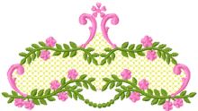 Old English Style Vignette  embroidery design