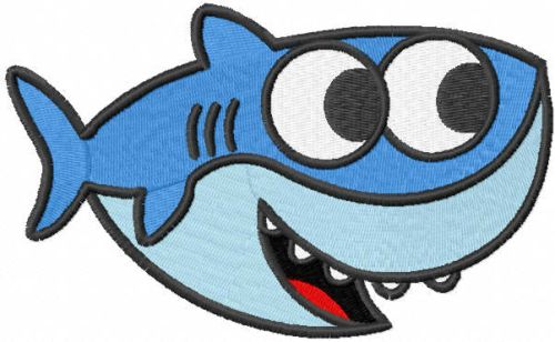 Baby shark embroidery design