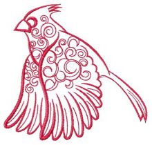 Fantastic common cardinal embroidery design