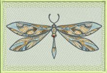 Mosaic dragonfly embroidery design