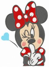 Be quite Minnie embroidery design