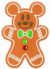 Gingerbread Mickey Mouse embroidery design