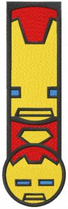 Iron man chibi bookmark embroidery design