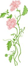 Long stem roses embroidery design