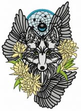 Tribal wolf 3 embroidery design