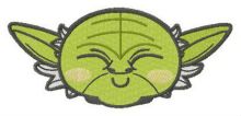 Chibi Master Yoda head embroidery design
