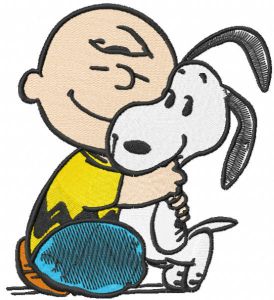 Charlie brown love snoopy embroidery design