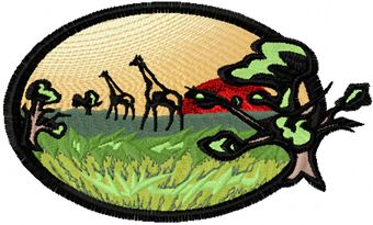 africa savanna free embroidery design