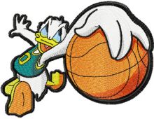 Donald Duck basketball fan embroidery design