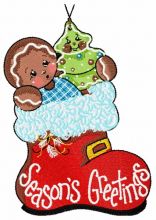 Gingerbread boy 4 embroidery design
