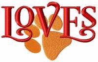 Loves dog free embroidery design