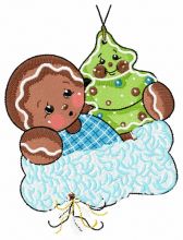 Gingerbread boy 5 embroidery design