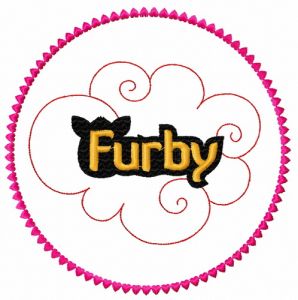 Furby Boom embroidery design