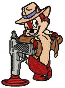 Chip with toy gun embroidery design