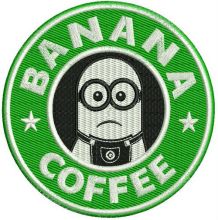 Banana coffee embroidery design