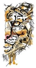 Snow leopard half muzzle embroidery design
