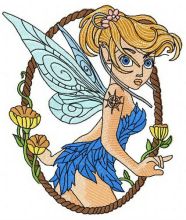 Scared Tinkerbell 3 embroidery design