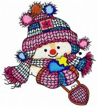 Snowman's date embroidery design