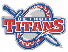 Detroit Titans logo embroidery design
