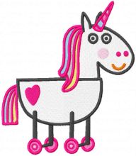 Rainbow toy horse embroidery design