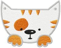 Moxito Cat happy face free machine embroidery design