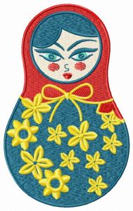 Spring matryoshka doll embroidery design