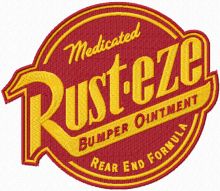 Rust-eze logo embroidery design